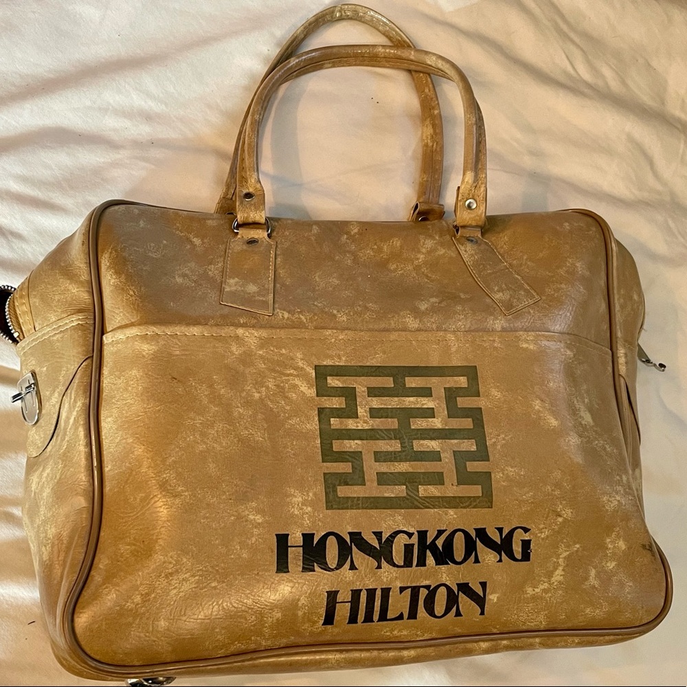 Vinyl 1960’s Hong Kong Hilton Logo Travel Bag